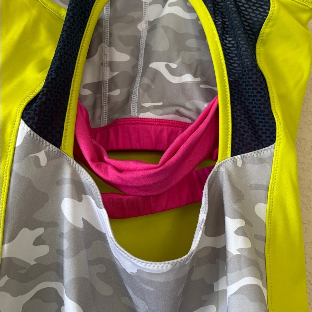Fila Womenโs Neon Yellow Racerback Tank Top - Picture 4 of 4